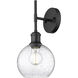 Axel 1 Light 6.5 inch Matte Black Wall Sconce Wall Light in Seeded Glass